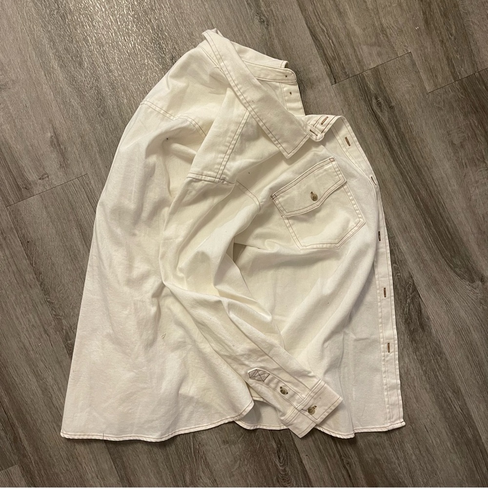 American Eagle White Jean Jacket